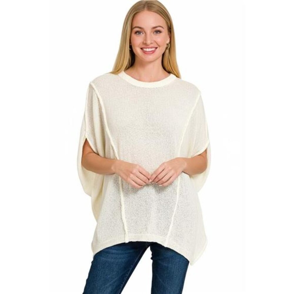 Zenana Drop Shoulder Short Sleeve Knit Top